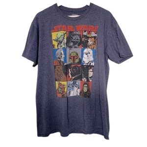 *Star Wars Graphic T-shirt Heather Grayish Blue XL Movie Character Casual